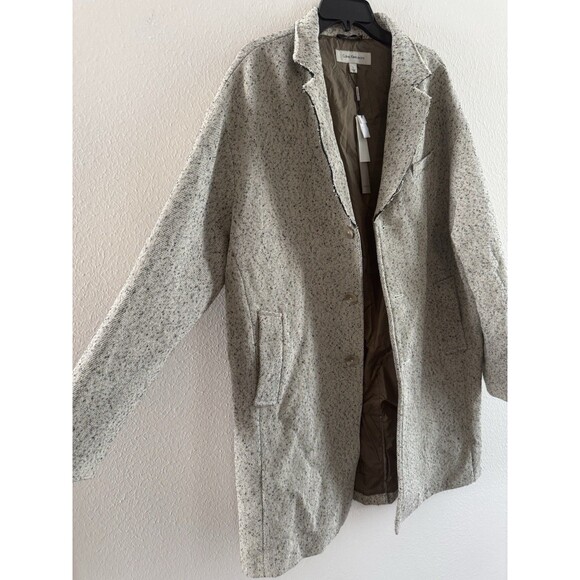 CALVIN KLEIN JEANS Men's Crombie Oversized Coat Size large cedar bark NWT 248$ - Picture 7 of 16